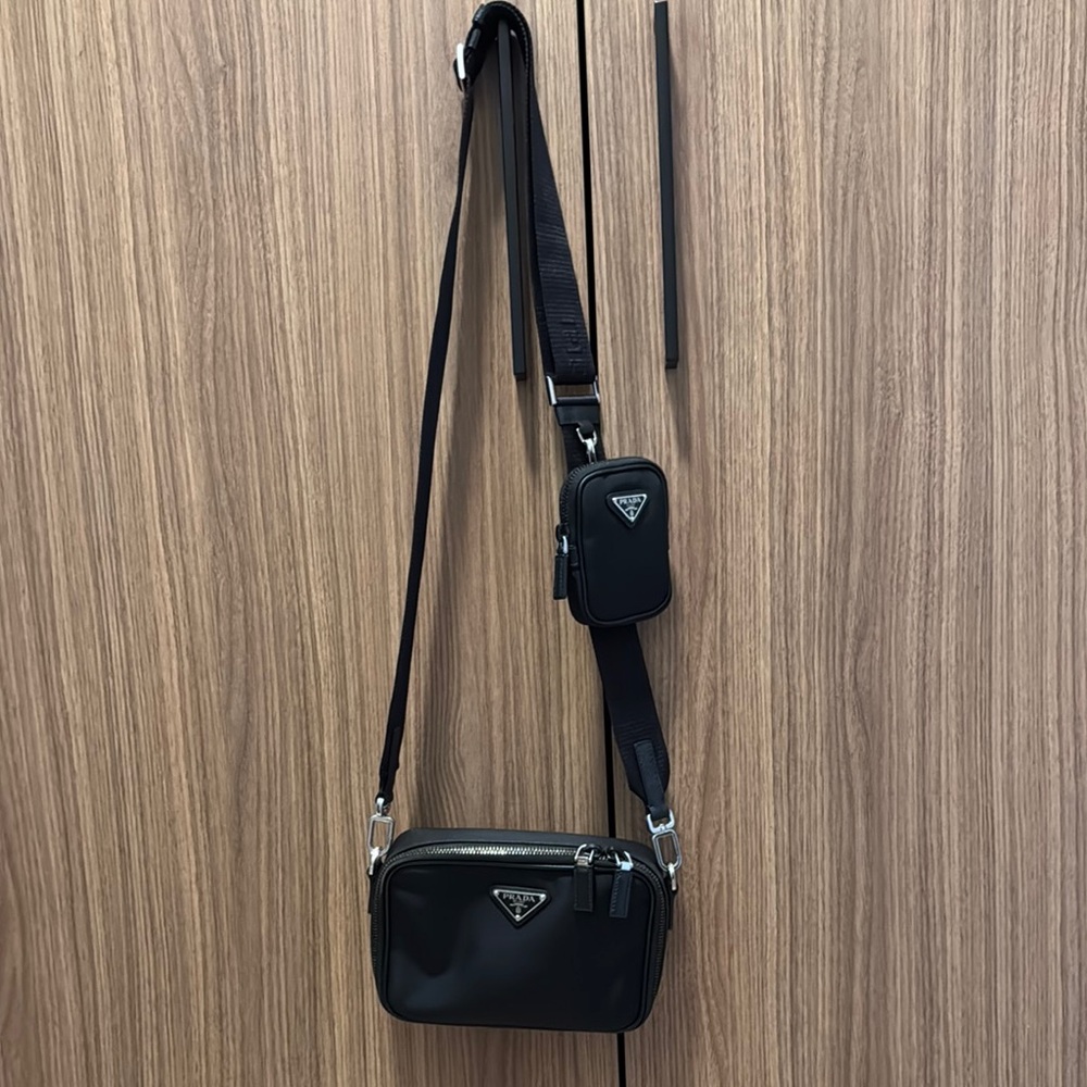 Prada Black Crossbody with Mini Pouch